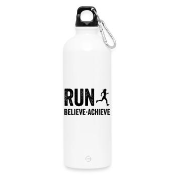 Marathon - Courir. Croire. Accomplir. - Gourde en inox avec mousqueton 750 ml - blanc - Devant