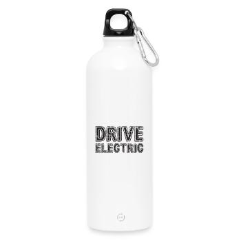 Drive Electric Supercharge - Elektro Auto Fans - Trinkflasche mit Karabiner 750 ml - Weiß - Vorne