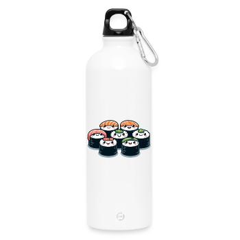 Sushi Squad: Die rollenden Freuden - Trinkflasche mit Karabiner 750 ml - Weiß - Vorne