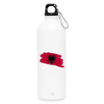 Albanian Albanian Pride Albanian - Water Bottle with carabiner 750 ml - white - Front