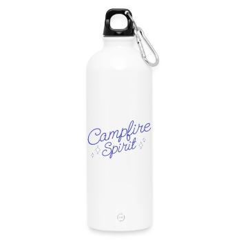 Campfire Adventure Lettering - Water Bottle with carabiner 750 ml - white - Front