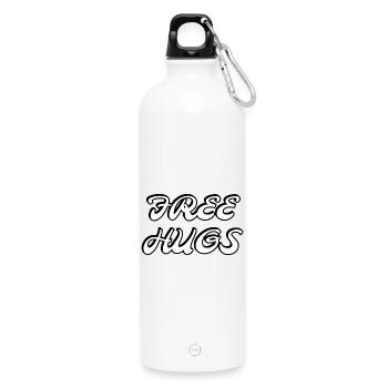 Kostenlose Umarmungen - Trinkflasche mit Karabiner 750 ml - Weiß - Vorne