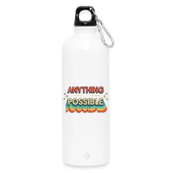 Anything Possible Retro Waves - Gourde en inox avec mousqueton 750 ml - blanc - Devant