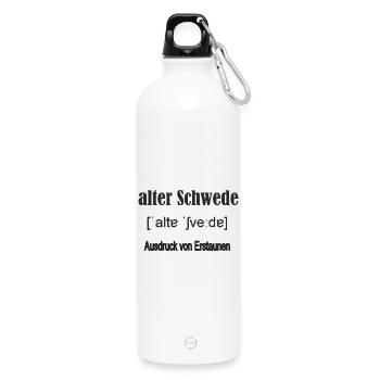alter_schwede - Trinkflasche mit Karabiner 750 ml - Weiß - Vorne