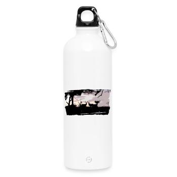 T-shirt cerf & biche personnalisé - Gourde en inox avec mousqueton 750 ml - blanc - Devant