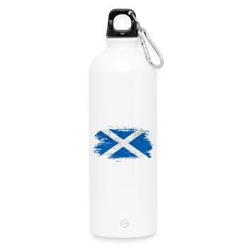 Scotland vintage flag - Water Bottle with carabiner 750 ml - white - Front