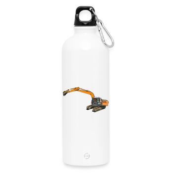 Löffelbagger greift ein - Trinkflasche mit Karabiner 750 ml - Weiß - Vorne
