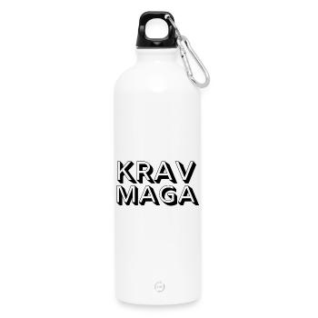 Krav Maga, Self Defense, Self Defense - Water Bottle with carabiner 750 ml - white - Front