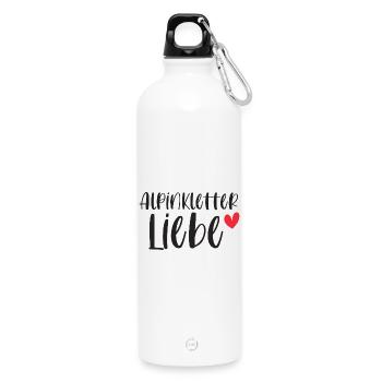 Klettern Alpinklettern Alpin Liebe Berge Geschenk - Trinkflasche mit Karabiner 750 ml - Weiß - Vorne