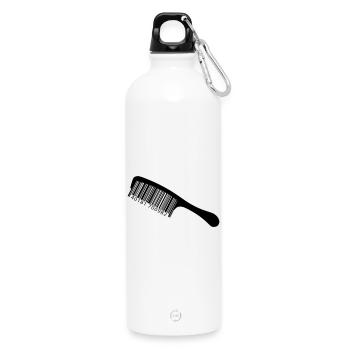 Illustration peigne avec code-barre - Gourde en inox avec mousqueton 750 ml - blanc - Devant