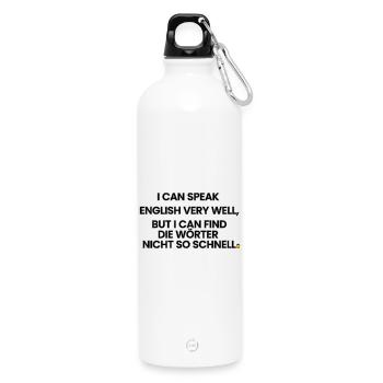 Anglais-Allemand-Rimes 1 (Ver. B) - Gourde en inox avec mousqueton 750 ml - blanc - Devant