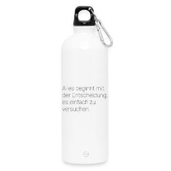 Dicton motivant - Gourde en inox avec mousqueton 750 ml - blanc - Devant