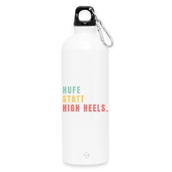 Hufe statt High Heels - Trinkflasche mit Karabiner 750 ml - Weiß - Vorne