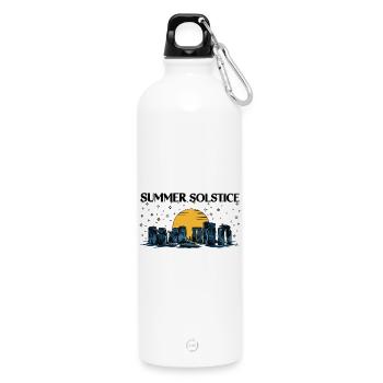 Litha Pagan Solstice d’été Midsommar - Gourde en inox avec mousqueton 750 ml - blanc - Devant