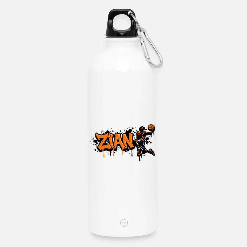 Zian Graffiti Dunk Orange - Trinkflasche mit Karabiner 750 ml - Weiß