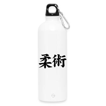 Jujutsu / Jiu Jitsu / Jiujitsu / Ju-jitsu / Jiu-j - Water Bottle with carabiner 750 ml - white - Front