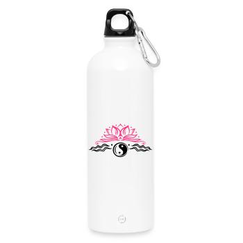 Lotus mit Yin & Yang Symbol - Gourde en inox avec mousqueton 750 ml - blanc - Devant