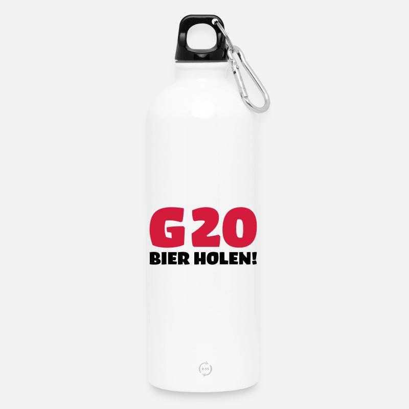 Bier holen Humor - Trinkflasche mit Karabiner 750 ml - Weiß