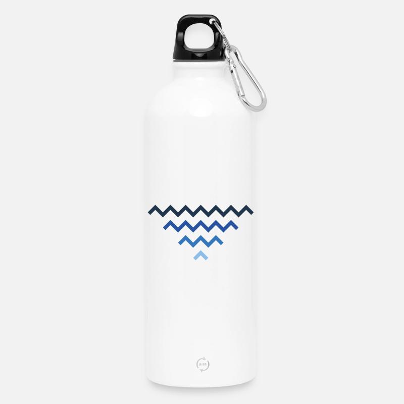 Waves - Water Bottle with carabiner 750 ml - white