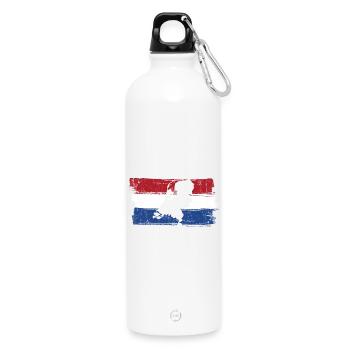 Porträt im Trikolor-Pinsel - Trinkflasche mit Karabiner 750 ml - Weiß - Vorne
