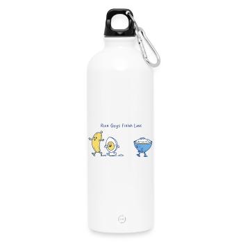 Breakfast Race - Water Bottle with carabiner 750 ml - white - Front