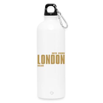 Lettrage en or de Londres - Gourde en inox avec mousqueton 750 ml - blanc - Devant