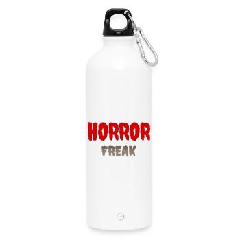 Horror Freak Graphic Print - Water Bottle with carabiner 750 ml - white - Front