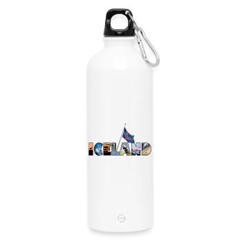 Schriftzug Iceland - Trinkflasche mit Karabiner 750 ml - Weiß - Vorne