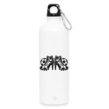 Football Boots Football High Heels - Water Bottle with carabiner 750 ml - white - Front