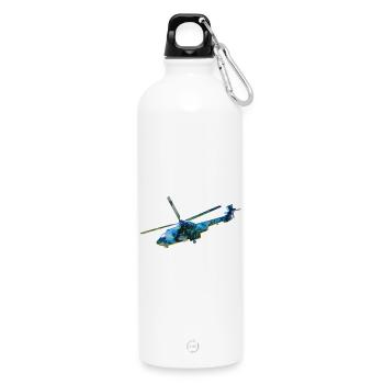 Helicopter Heli - Water Bottle with carabiner 750 ml - white - Front