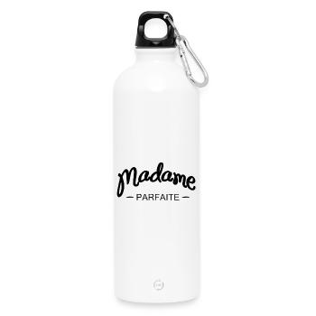 Madame parfaite - Idée cadeau original femme - Gourde en inox avec mousqueton 750 ml - blanc - Devant