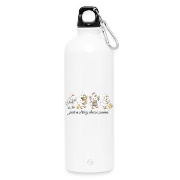 Lustiges Mama-Gänse-Hemd – Geschenk der Käse-Mama - Trinkflasche mit Karabiner 750 ml - Weiß - Vorne
