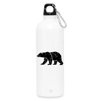 Bear Ripps Grunge Silhouette - Water Bottle with carabiner 750 ml - white - Front
