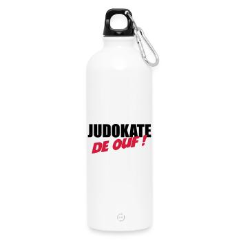 Judo / Judoka / Sport / Fight / Fighter / Strong - Water Bottle with carabiner 750 ml - white - Front