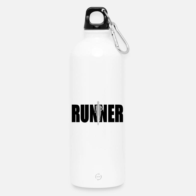 Runner - Water Bottle with carabiner 750 ml - white
