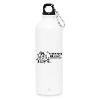 Lustiges Rentner Bild Spruch Dackel - Trinkflasche mit Karabiner 750 ml - Weiß - Vorne