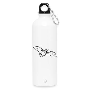 bat - Water Bottle with carabiner 750 ml - white - Front