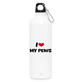 I love - Trinkflasche mit Karabiner 750 ml - Weiß - Vorne