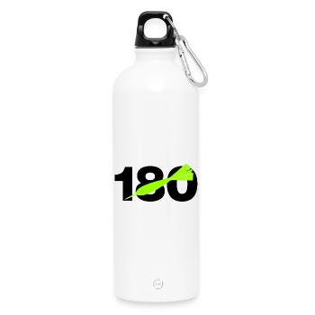 180 Triple 20 Perfection! ONEHUNDRETEIGHTY, Darts - Water Bottle with carabiner 750 ml - white - Front