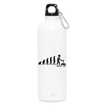 Evolution zum Gamer Pixel Look - Trinkflasche mit Karabiner 750 ml - Weiß - Vorne