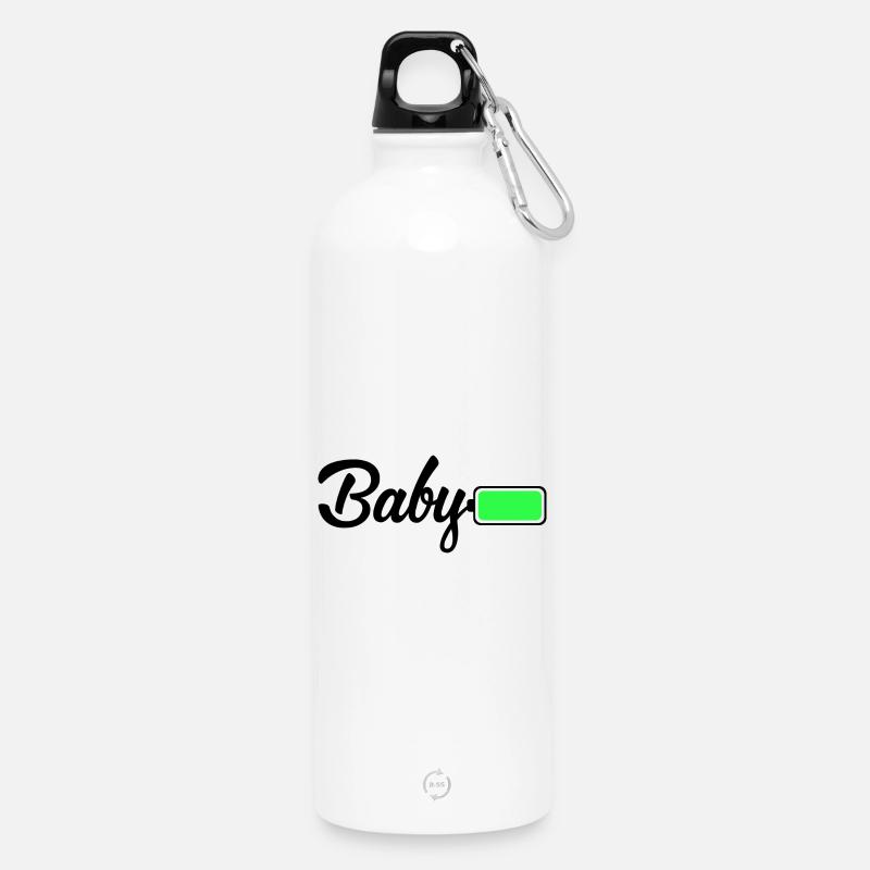 Neon Lime Abstraktes Block-T-Shirt - Trinkflasche mit Karabiner 750 ml - Weiß