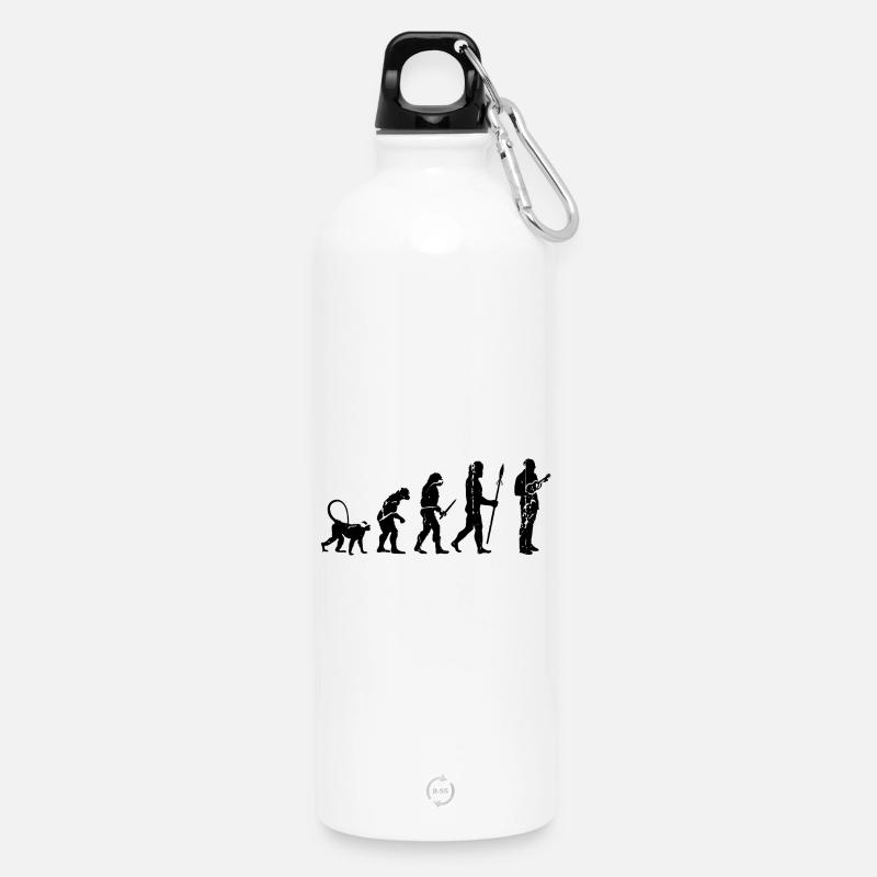 Developing a Ukulele Player - Water Bottle with carabiner 750 ml - white