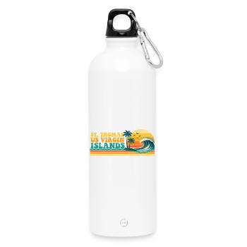Croisière des vacances de printemps dans les îles Vierges Saint-Thomas - Gourde en inox avec mousqueton 750 ml - blanc - Devant