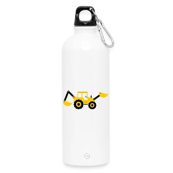 Bagger - Trinkflasche mit Karabiner 750 ml - Weiß - Vorne