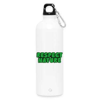 Respect nature - Water Bottle with carabiner 750 ml - white - Front