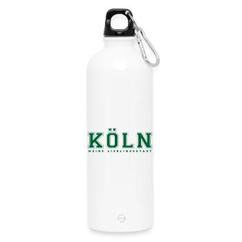 Köln university Neon Grün - Trinkflasche mit Karabiner 750 ml - Weiß - Vorne