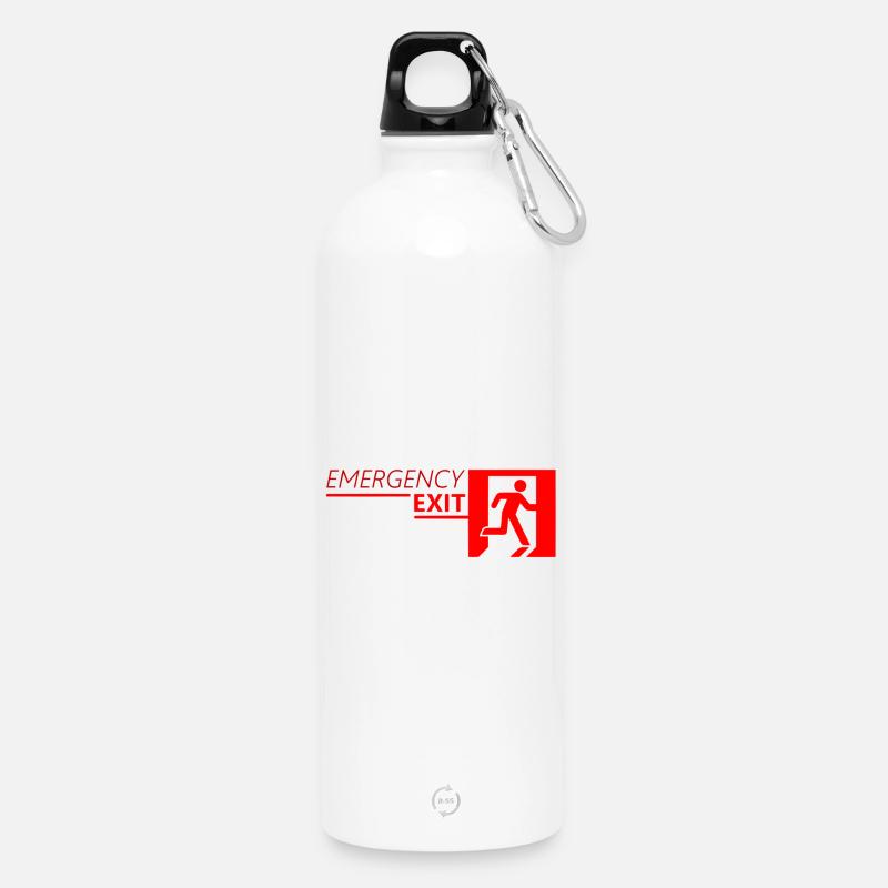 Emergency EXIT Classic Red - Gourde en inox avec mousqueton 750 ml - blanc