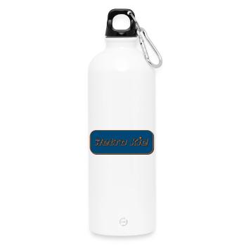 retro_kid - Water Bottle with carabiner 750 ml - white - Front