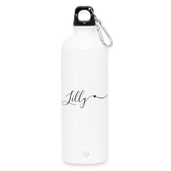 Lilly Name Vorname Dekorativ - Trinkflasche mit Karabiner 750 ml - Weiß - Vorne