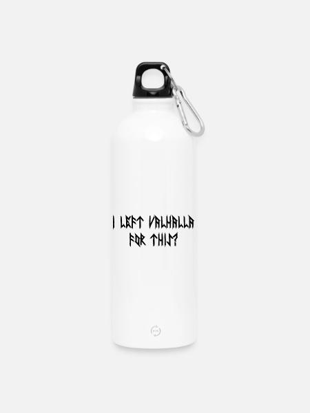Wikinger Walhalla Lustige Sprüche - Trinkflasche mit Karabiner 750 ml - Weiß